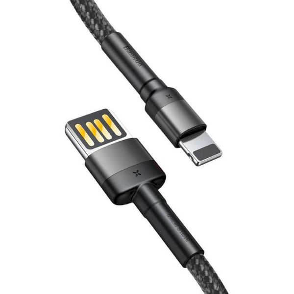 Xiaomi | Кабель Lightning Baseus Cafule Cable special edition USB For iP 2.4A 1м Grey+Black (CALKLF-GG1) 773863 фото