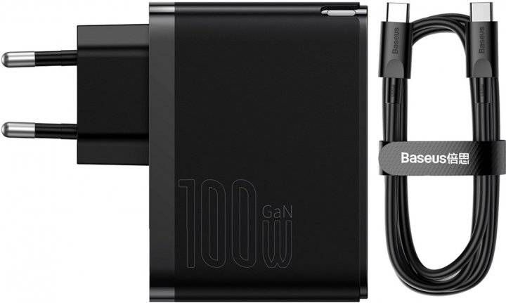 Xiaomi | Мережевий зарядний пристрій Baseus GaN5 Pro Fast Charger Type-C+USB 100W Black (CCGP090201) 773879 фото